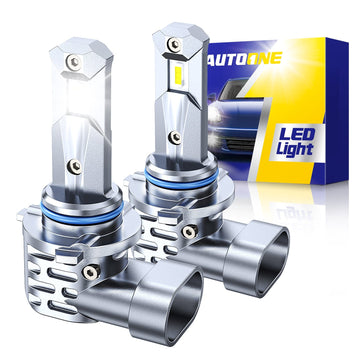 Autoone Headlight Bulb AUTOONE HB3 9005 LED Light Bulbs White, 6000K Super Bright, Fanless Mini Size, Plug and Play, Pack of 2